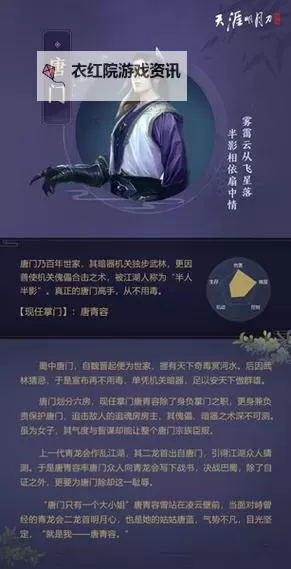 全面解析天涯明月刀唐门攻略：高手必看技巧与玩法详情图1