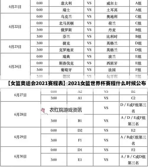 详细解析：中国女篮2022赛程表及赛季亮点图1