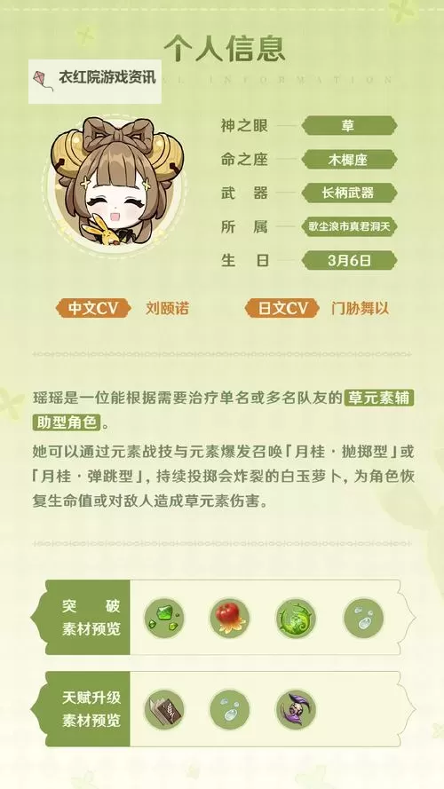 《原神》瑶瑶天赋技能介绍图1