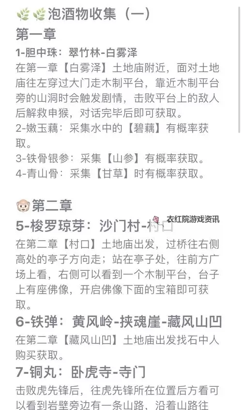 《黑神话悟空》全泡酒物收集攻略 酒食怎么获得图1